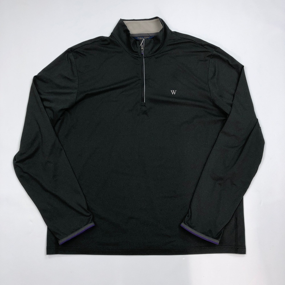 Polo Golf Ralph Lauren Mens XL Gray Quarter Zip Pullover Wicking Performance